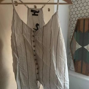 Miss me button striped tank